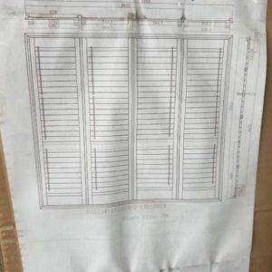 WHITE PLANTATION SHUTTER 2382MM HIGH X 2703MM WIDE 3 BOXES - BOXES MARKED JJ RRP$6438