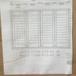 WHITE PLANTATION SHUTTER HEIGHT 1192MM X 1805MM WIDE ITEM 2 - 3 BOXES