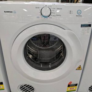 SIMPSON 5.5KG AUTO VENTED DRYER SDV556HQWA WITH ANTI TANGLE REVERSE TUMBLING FOR BETTER DRYING SENSOR DRYING LARGE DOOR OPENING WALL MOUNTABLE WITH 12 MONTH WARRANTY B02333373