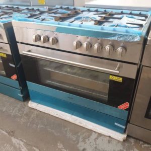 NEW EURO EV90DFSX 90CM DUAL FUEL 900MM FREESTANDING OVEN WITH 8 COOKING FUNCTIONS & 5 BURNER GAS COOKTOP CAST IRON TRIVETS WITH 2 YEAR WARRANTY