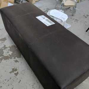 EX HIRE BROWN PU OTTOMAN SOLD AS IS