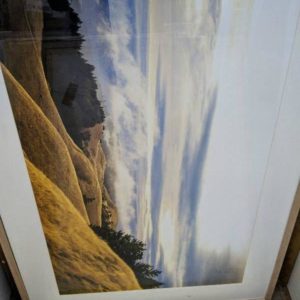 EX HIRE - FRAMED ART PRINT *DAMAGED* SOLD AS IS