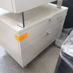 EX HIRE WHITE 2 DRAWER BEDSIDE SOLD AS IS