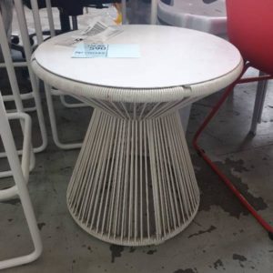 EX HIRE WHITE SIDE TABLE SOLD AS IS