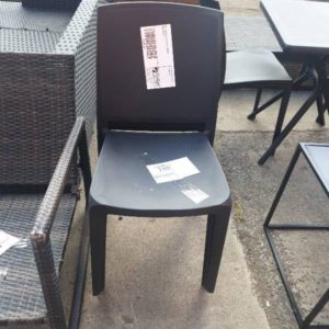 EX HIRE BLACK STACKABLE CHAIR SOLD AS IS