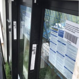 1220X1840 BLACK SLIDING ALUMINIUM WINDOW (ALL WINDOW LOTS TO BE PURCHASED VIA ABSENTEE BIDDING ONLY. BIDS TO BE IN BY 10AM WEDNESDAY MORNING)