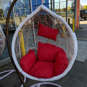 NEW MEDIUM OUTDOOR HANGING EGG CHAIR WITH CUSHION