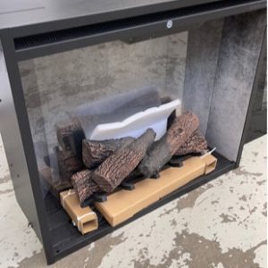 EX DISPLAY DIMPLEX RBF30C REVILLUSION 30 INCH BUILT IN ELECTRIC FIRE BOX FOR SLEEK MODERN INSTALLATION FULL CONCRETE INTERIOR LOOK 2 HEAT SETTINGS WITH REMOTE CONTROL RRP$1999 WITH 3 MONTH WARRANTY