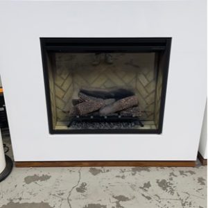 EX DISPLAY DIMPLEX STRATA REVILLUSION WHITE FIREPLACE MANTLE WITH TIMBER TOP 2KW RRP$2799 WITH 3 MONTH WARRANTY **NO REMOTE SUPPLIED SOLD AS IS*