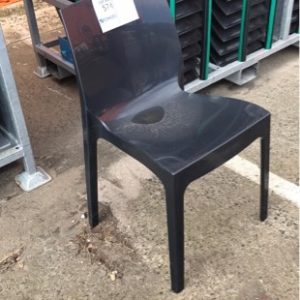 EX HIRE BLACK STACKABLE CHAIRS SOLD AS IS