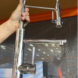 ABEY LUCIA 3K5 TALL CHROME KITCHEN MIXER WITH SPRING COIL RRP$550