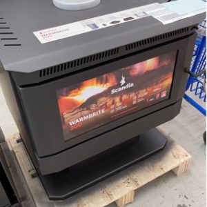 SCANDIA WARMBRITE 200 WOOD HEATER MEDIUM SIZE FAN ASSISTED CONVECTION FIREPLACE 3 SPEEDS HEATS UP TO 200M2 RRP$1299 SOLD AS IS SCRATCH & DENT