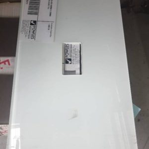 BOX OF 5 PCE OF GLASS 600MM X 320MM WHITE TOUGHENED TILE WITH POWER CUT OUT