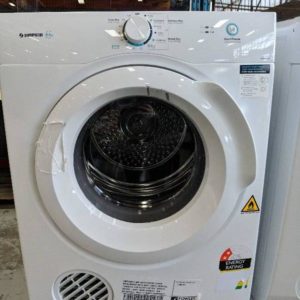 SIMPSON 6.5KG AUTO VENTED DRYER SDV656HQWA WITH ANTI TANGLE REVERSE TUMBLING FOR BETTER DRYING SENSOR DRYING LARGE DOOR OPENING WALL MOUNTABLE WITH 12 MONTH WARRANTY B02430054