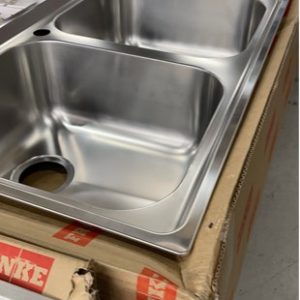 FRANKE NEX621RHD DOUBLE BOWL SINK WITH RIGHT HAND DRAINER WITH FRANKE WASTES RRP$699