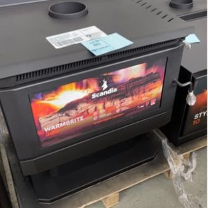 SCANDIA WARMBRITE 300 WOOD HEATER LARGE SIZE FAN ASSISTED CONVECTION FIREPLACE 3 SPEEDS HEATS UP TO 320M2 RRP$1599 SOLD AS IS SCRATCH & DENT STOCK SOLD AS IS