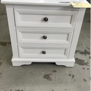 EX DISPLAY WHITE AKIRA BEDSIDE TABLE SOLD AS IS