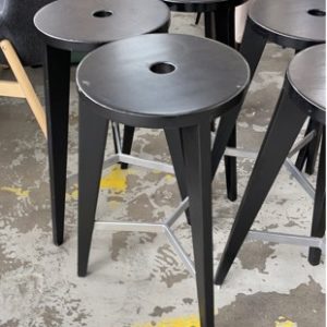 EX HIRE FURNITURE - DARK TIMBER BAR STOOL SOLD AS IS