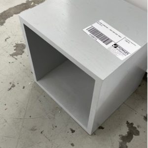 EX HIRE FURNITURE - GREY BOX SIDE TABLE SOLD AS IS