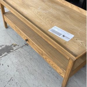 EX HIRE FURNITURE - LIGHT OAK TRAY TOP COFFEE TABLE SOLD AS IS