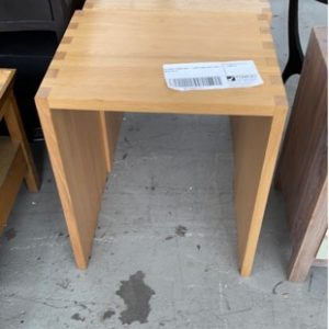 EX HIRE FURNITURE - LIGHT OAK SIDE TABLE SOLD AS IS