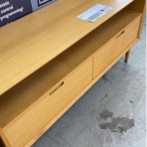 EX HIRE FURNITURE - LIGHT OAK TV CABINET SOLD AS IS