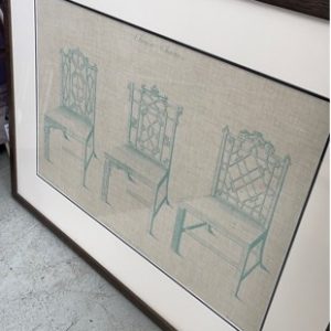 EX HIRE FURNITURE - DESIGNER CHINESE CHAIR PRINT SOLD AS IS