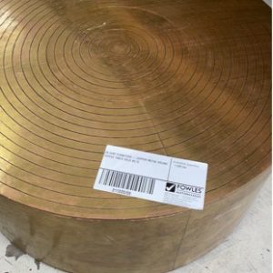EX HIRE FURNITURE - COPPER METAL ROUND COFFEE TABLE SOLD AS IS