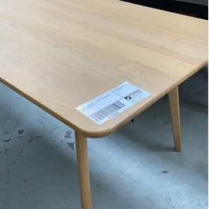 EX HIRE FURNITURE - LIGHT OAK DINING TABLE SOLD AS IS