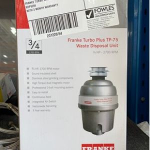 FRANKE TURBO WASTE DISPOSER TP75 RRP$599 WITH 3 MONTH WARRANTY