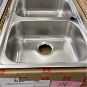 FRANKE FLX621LHD DOUBLE BOWL SINK WITH LEFT HAND DRAINER WITH FRANKE WASTES RRP$399