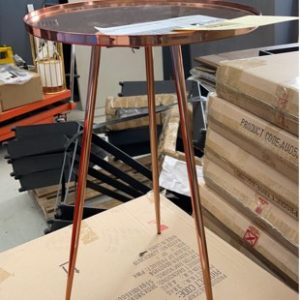 BRAND NEW COPPER ROUND SIDE TABLE AU0535