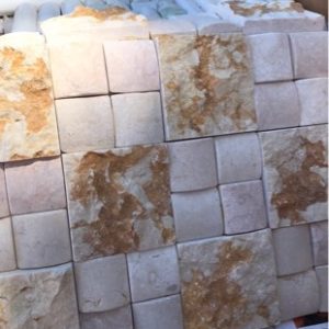 LARGE CRATE OF STONE MOSAIC TILES