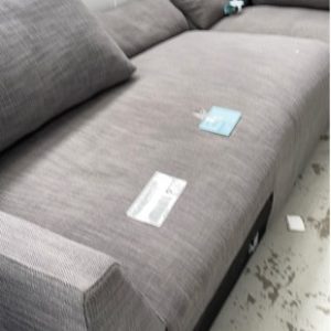 SECONDS - SMALL GREY L SECTIONAL COUCH PILLED MATERIAL SOLD AS IS
