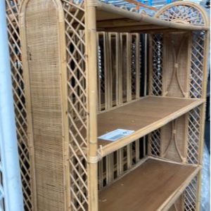 EX HIRE - NATURAL CANE BOOKCASE SOLD AS IS