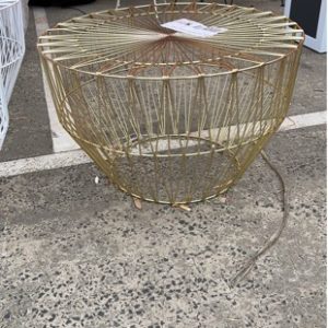 EX HIRE - GOLD METAL LARGE COFFEE TABLE SOLD AS IS