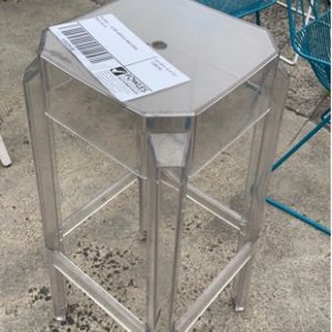 EX HIRE - CLEAR ACRYLIC BAR STOOL SOLD AS IS