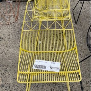 EX HIRE - YELLOW OUTDOOR CHAIR SOLD AS IS