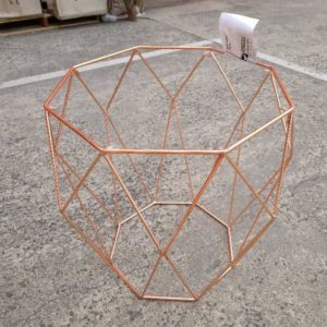 EX HIRE ROSE GOLD OUTDOOR SIDE TABLE NO TOP SOLD AS IS FRAME ONLY