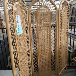 EX HIRE RATTAN FOLDING SCREEN SOLD AS IS