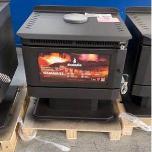 SCANDIA WARMBRITE 200 WOOD HEATER MEDIUM SIZE FAN ASSISTED CONVECTION FIREPLACE 3 SPEEDS HEATS UP TO 200M2 RRP$1299 SOLD AS IS SCRATCH & DENT WITH 3 MONTH WARRANTY