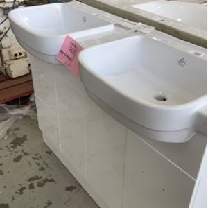NEW 1200MM DOUBLE BOWL VANITY SOLD AS IS