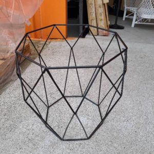 EX HIRE BLACK OUTDOOR SIDE TABLE NO TOP SOLD AS IS FRAME ONLY