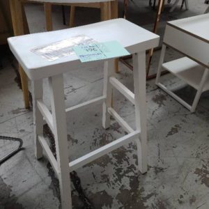 EX HIRE FURNITURE - WHITE BAR STOOL SOLD AS IS