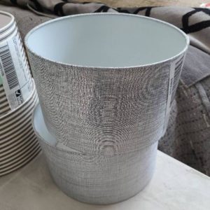 EX HIRE FURNITURE - PAIR OF GREY LAMP SHADE ONLY SOLD AS IS