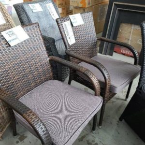EX SHOWROOM CHOCOLATE RATTAN DINING CHAIR SOLD AS IS