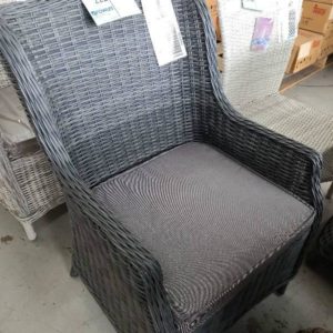 EX SHOWROOM CASTLE GREY RATTAN CHAIR SOLD AS IS