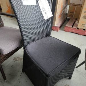 EX SHOWROOM HIGH BACK RATTAN DINING CHAIR SOLD AS IS