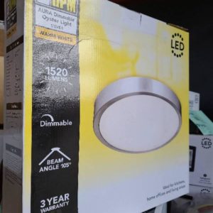 HPM ATIS 17W LED DIMMABLE CEILING OYSTER LIGHT WARM WHITE 3000K WHITE FINISH