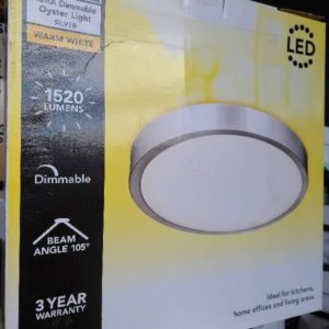 HPM AURA 18W LED DIMMABLE CEILING LIGHT WARM WHITE 3000K SILVER FINISH
